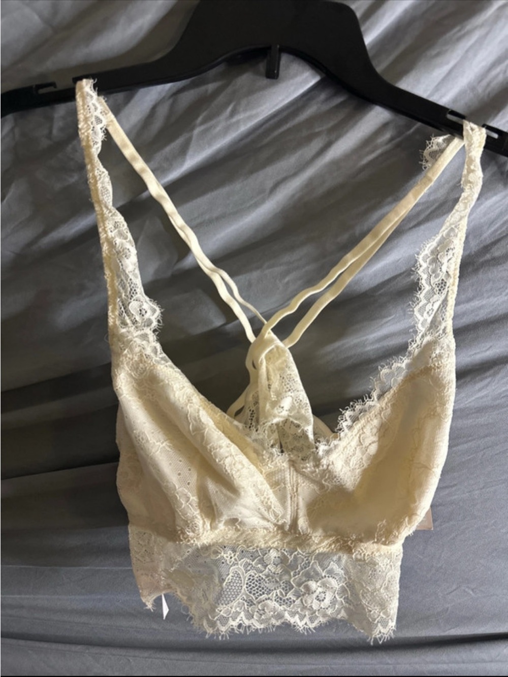 Candie's Ivory Lace Bralette with Delicate Straps